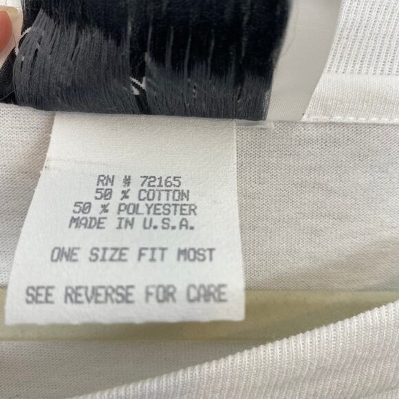 VTG Country Boot Graphic White Embellished Oversized T-Shirt - Picture 8 of 10